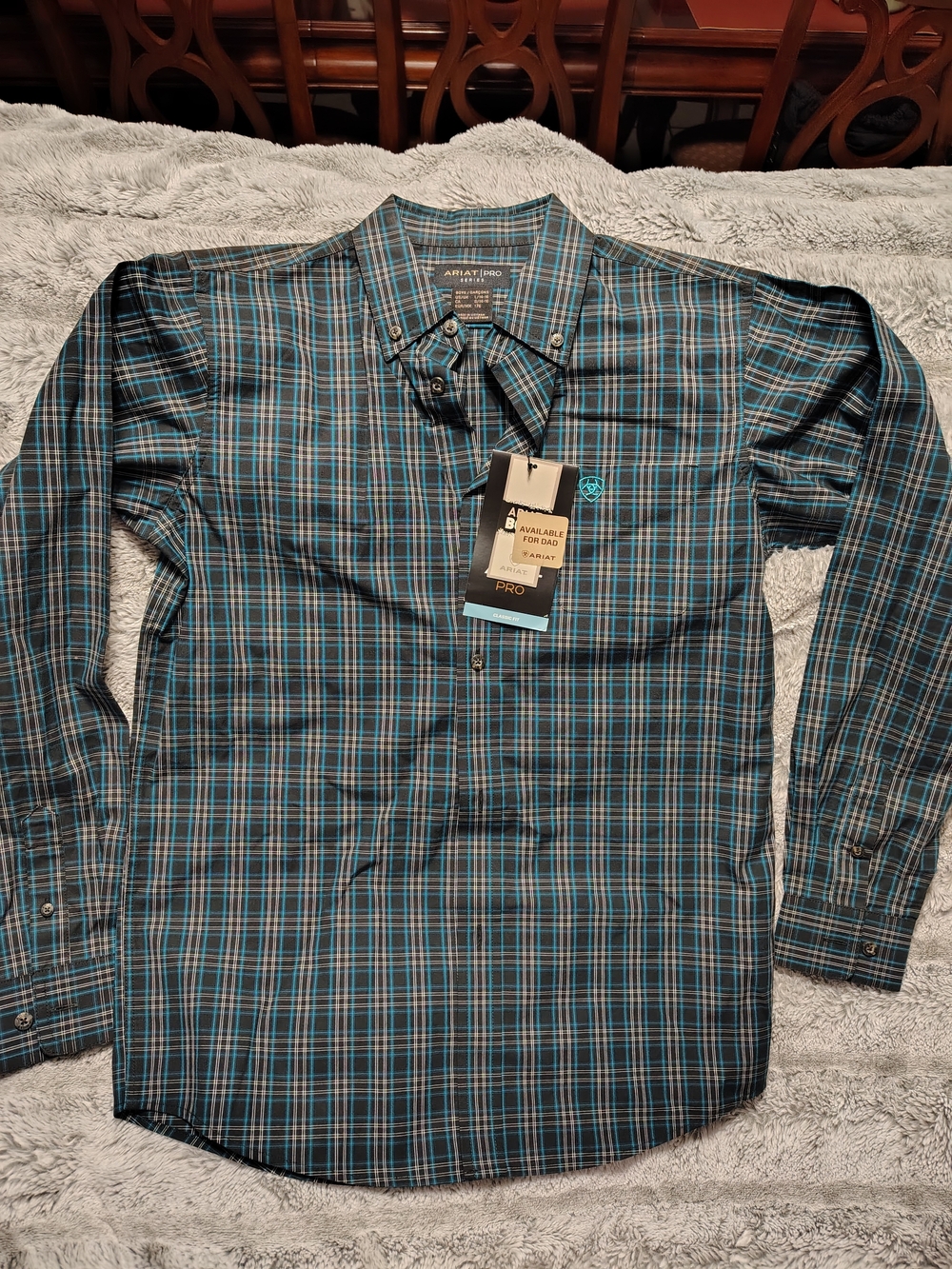 Ariat Boy’s Blue Plaid Button-Down Shirt NWT